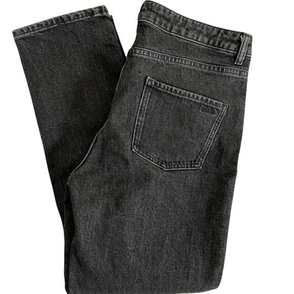 ba&sh Balm Two-tone Cropped Ankle Jeans Slim Straight Dark Blue and Black Large - Picture 10 of 16